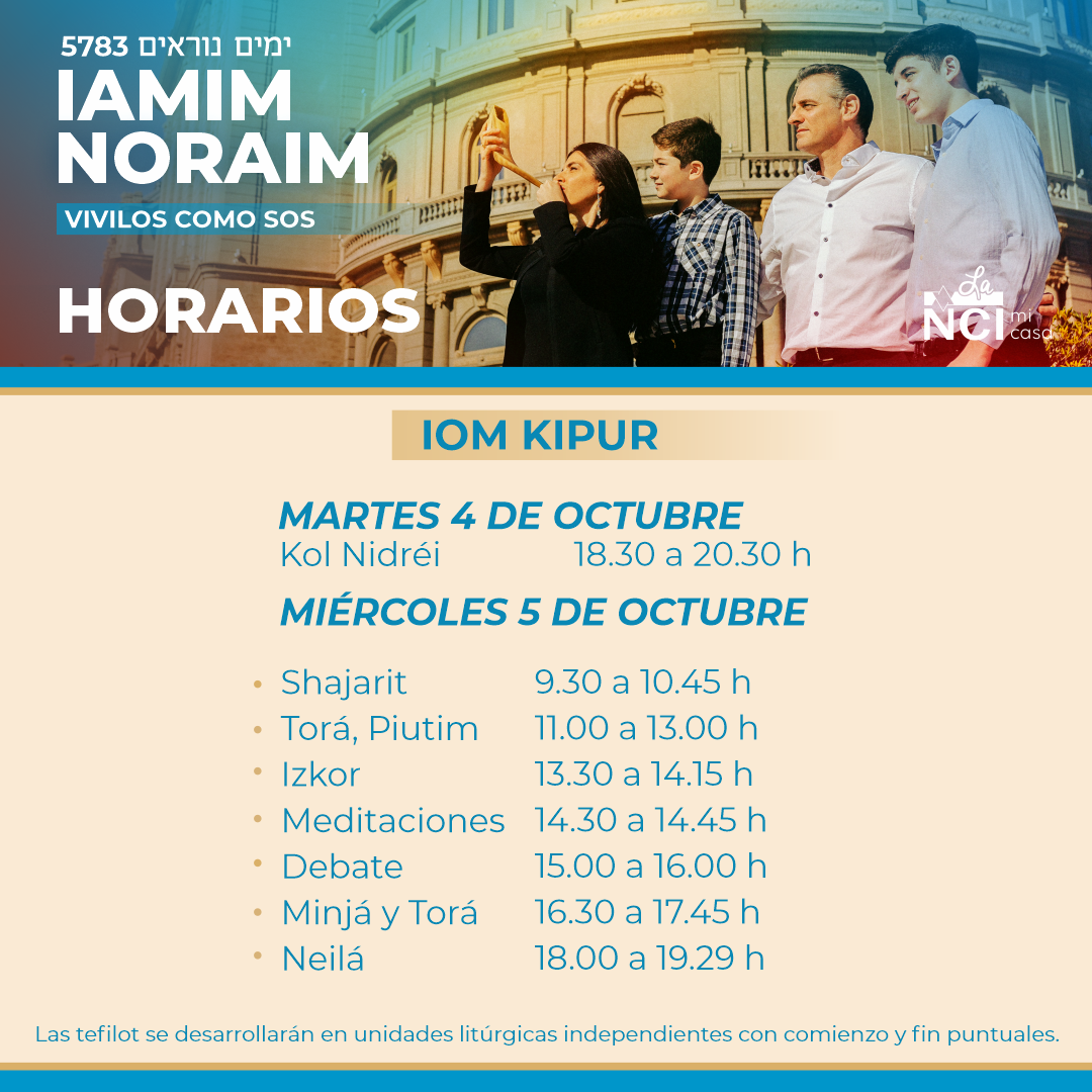 Horarios Iom Kipur